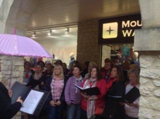 Witney Choir perform at 'Witney in Pink' event 2014