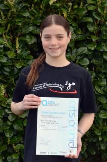 Arts Award certificate for Sophie